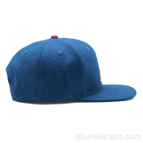 Tampa de snapback de lã com bordado